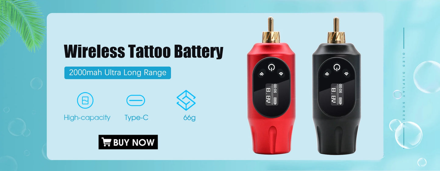 Large Color Screen Digital Display YILONG Wireless Tattoo Pen New Permanent Makeup Tattoo Machine with 1500MAH Power Tattoo Gun