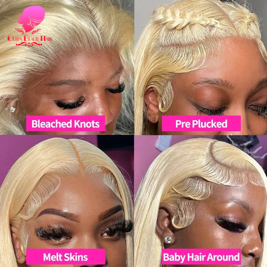 38 Inches 220 Density 360 Lace Frontal Wigs Straight Lace Frontal Wig 13x4 13x6 Blonde 613 Lace Front Human Hair Wigs For Women