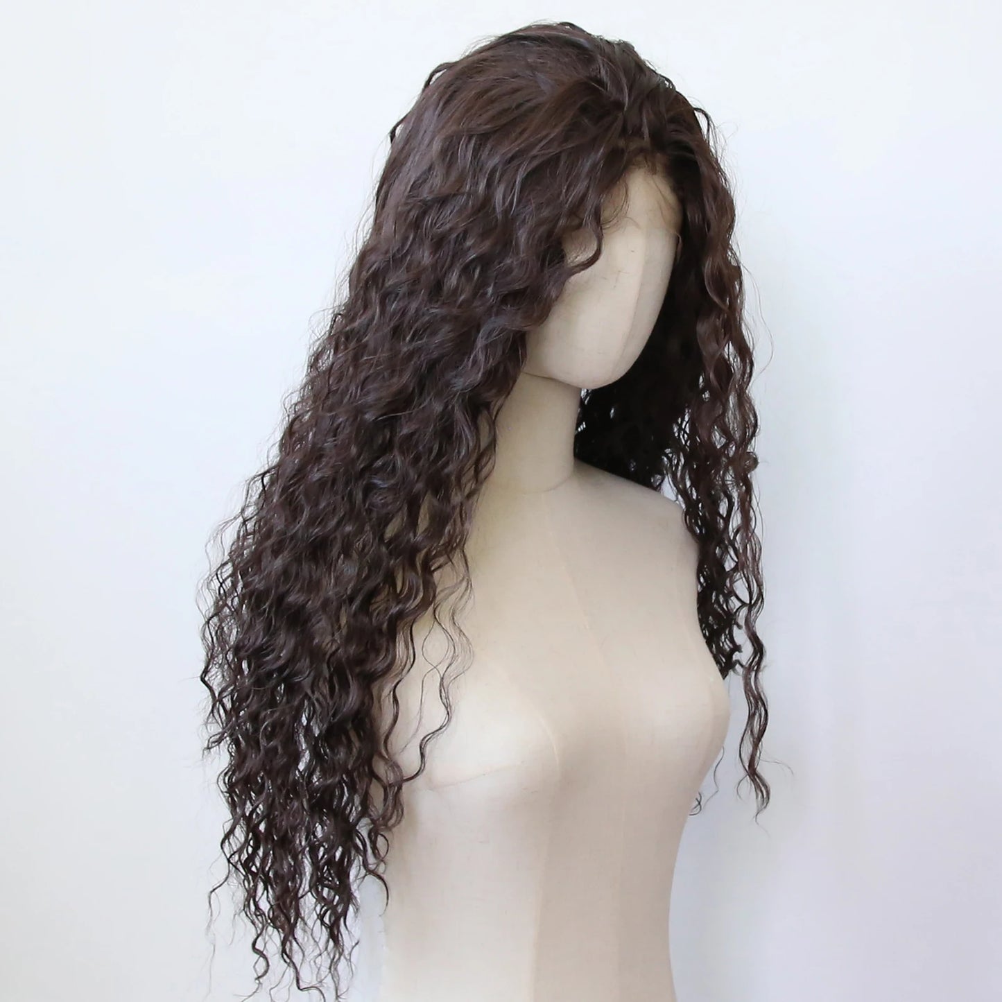 Black Romance Curly Synthetic Lace Front Wig Long Deep Curly Jet Black Lace Front Synthetic Wig Pre Plucked Natural Hairline