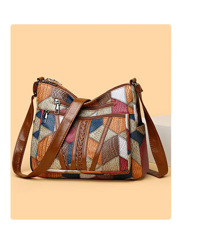 Women's Elegant Vintage Crossbody Bag Trendy HandBag Fashion Multi-pockets Shoulder Bag All-match Retro Crossbody Bag for Daily