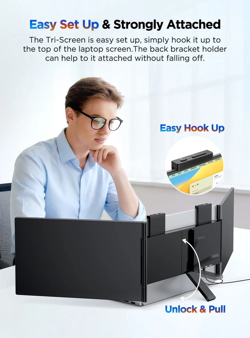 UPERFECT UFree Z14 Pro Wireless Triple Portable Monitor 14" Laptop Screen Extender with Stand /Sleeve Support AirPlay Miracast