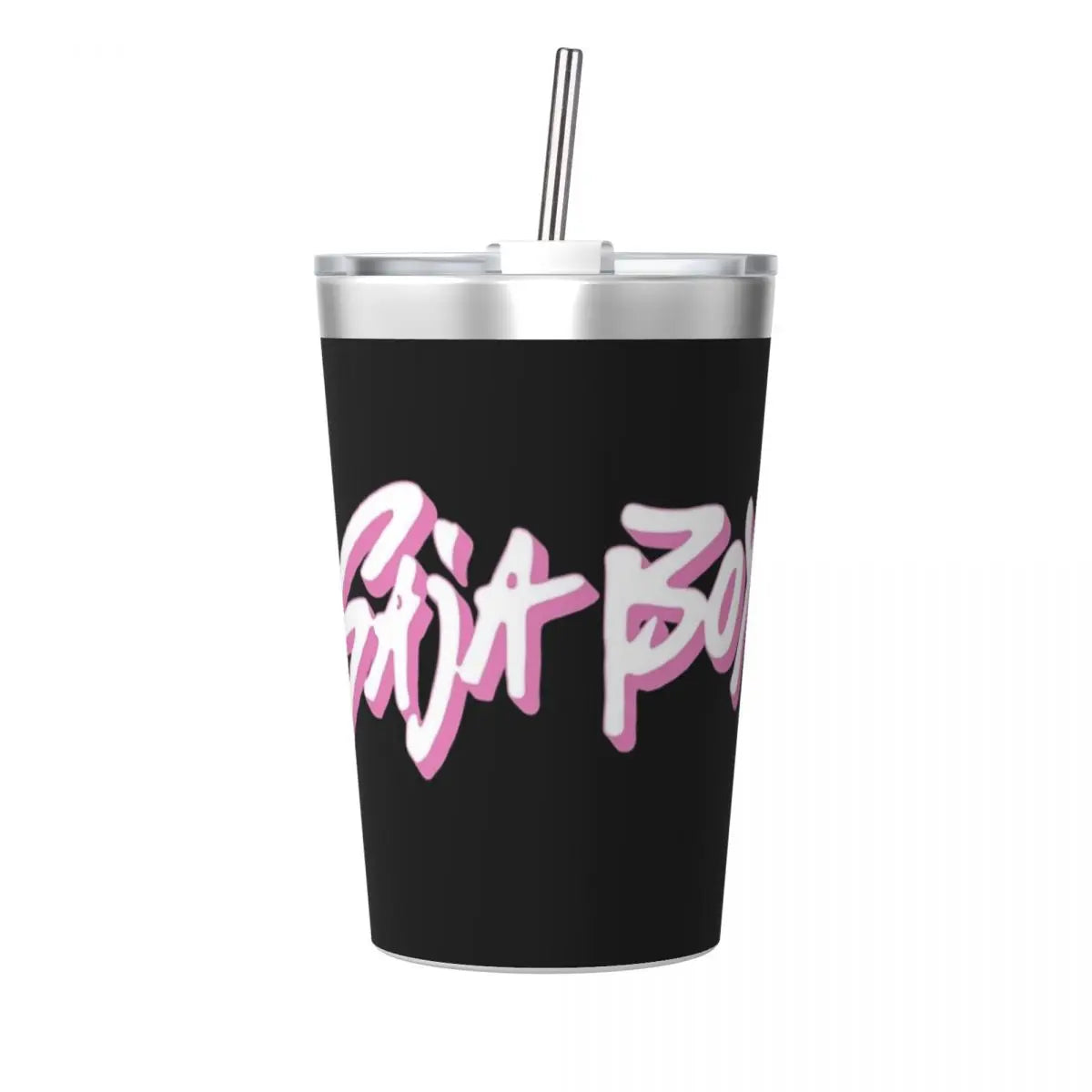Mystery Saja Boys Kpop Demon Hunters Tumbler With Straw For Kids Stainless Steel Travel Mugs Double Wall Vacuum Insulated 12oz