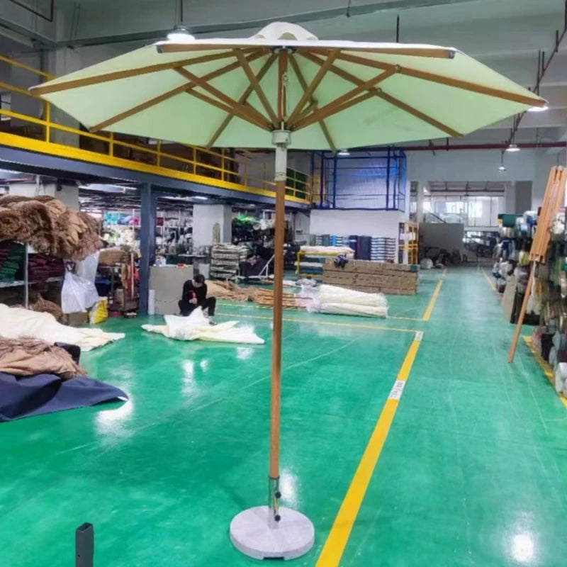 Pink Yellow Blue Striped Parasols Umbrellas Outdoor Luxury Aluminium Market Style Beach Umbrella with Fringe Outdoor for Shop