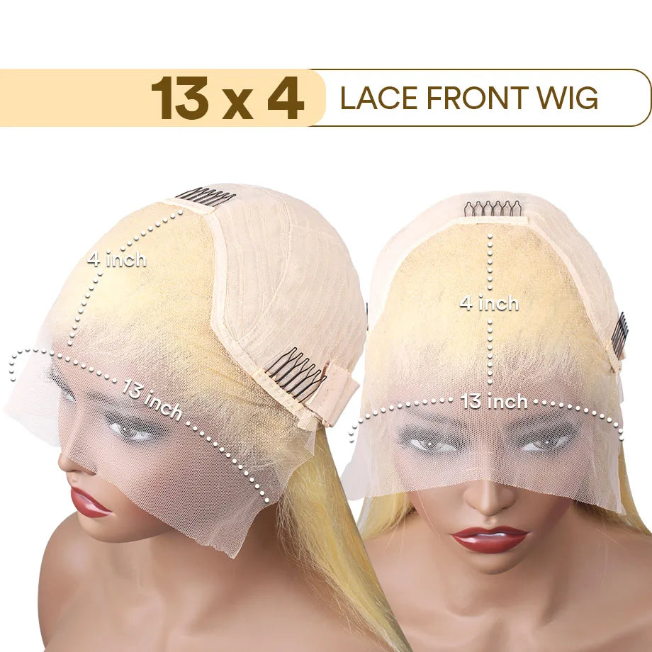 Deep Wave Wigs Human Hair Lace Front 613 13x6 HD Transparent Curly 200% Density Pre Plucked Lace Frontal Wig For Women 30 Inch