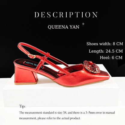 Queena Yan 2025 Nigerian Banquet Shoes and Bag Set Fashion Ladies Matching Shoes and Bag High Heels Wedding Party Coffee Color