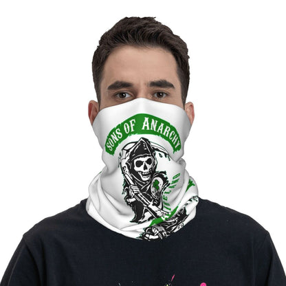 Custom 1 Percenter Essential Sons Bandana Neck Gaiter for Ski Camping Men Women Wrap Scarf TV Show Anarchy Headband Warmer