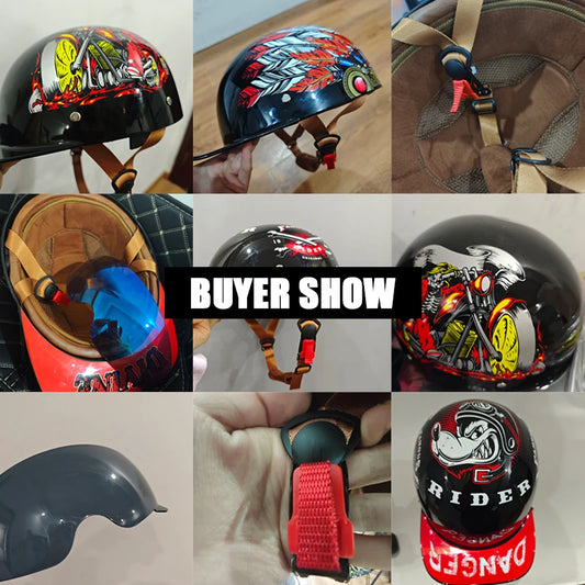 Vintage men's baseball caps motorcycle retro helmets ladybug helmets electric car baseball caps half helmets