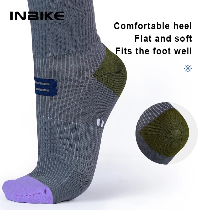 INBIKE Professional MTB Cycling Socks for Men Compression Bicycle Riding Socks Bike Stockings Man Soccer Sports Running Socks