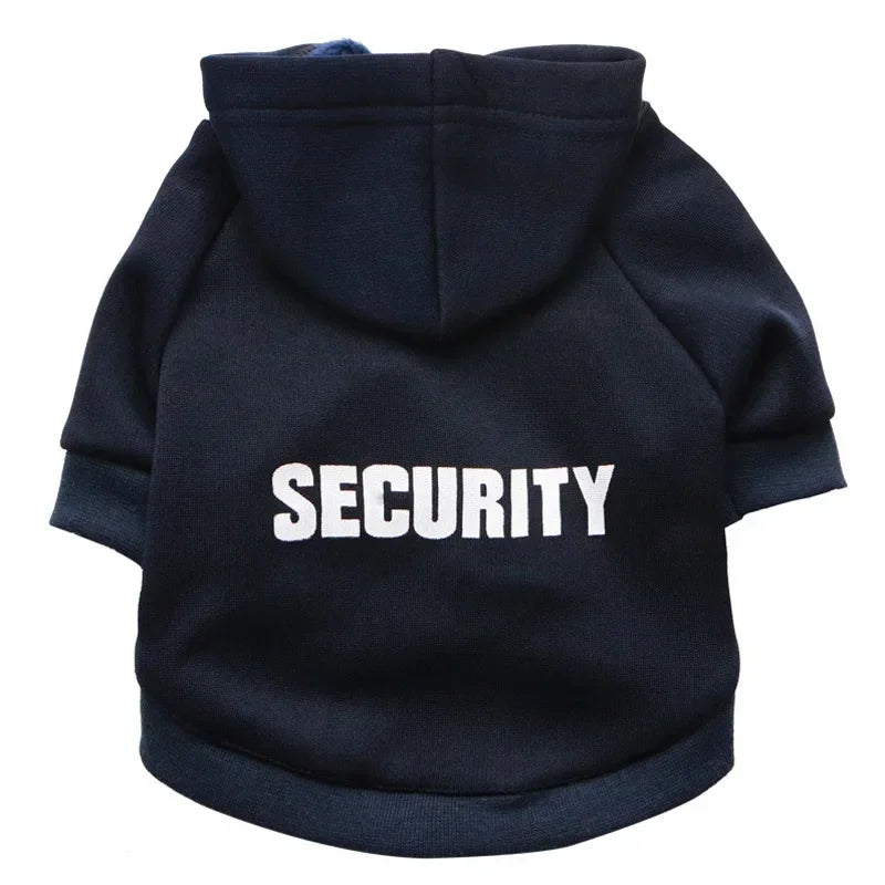 Security Dog Hoodie, Small Dog Coat, Chihuahua Sweatshirt, French Bulldog, Warm Puppy Clothes, XS-L