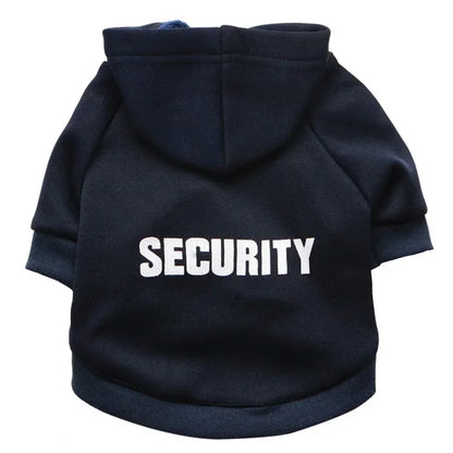 Security Dog Hoodie, Small Dog Coat, Chihuahua Sweatshirt, French Bulldog, Warm Puppy Clothes, XS-L