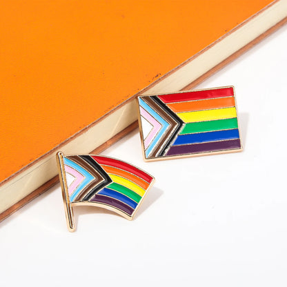 Pride Rainbow Flags LGBT Enamel Pins Brooch Inclusive Progress Heart Flag Badge Brooch Clothes Bag Decorations Accessories
