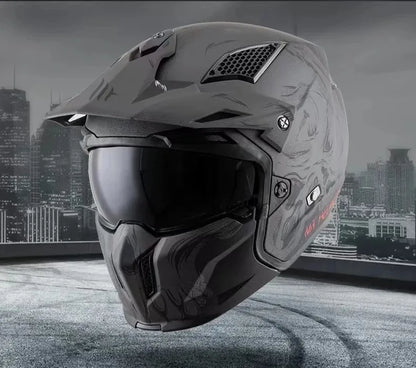 MT Street Fighter Motorcycle Helmet Detachable Combination Electroplated Gold Helmet ECE DOT Certification Full Face Casco Moto