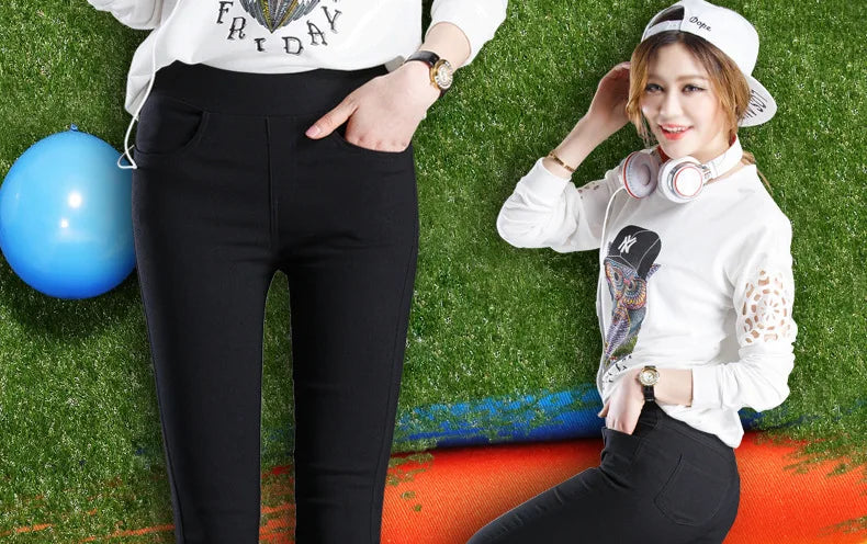 Fashion Women Solid Straight Pants Elegant Summer Elastic Stretch Skinny Legging Pencil Pant Casual Office Lady Chic Trousers