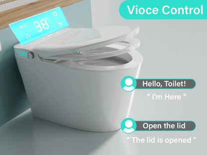 CC 45Elongated Smart Toilet with Bidet Built in,ADA Bidet Height,Foam Dispenser,One-Piece Toilet with Instant Warm Water and Dry