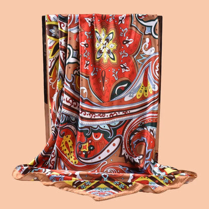 1PCS Ladies Multicolor Peacock Feather Pattern Large Tassel Shawl Fashionable Wrap Scarf for Travel Party Ladies Silk Scarf