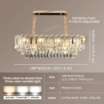 Crystal Hanging Lamps for Living Room Chandelier for Dining Room French Large Nordic Bedroom HQ Ceilling Light Pendant Lamp