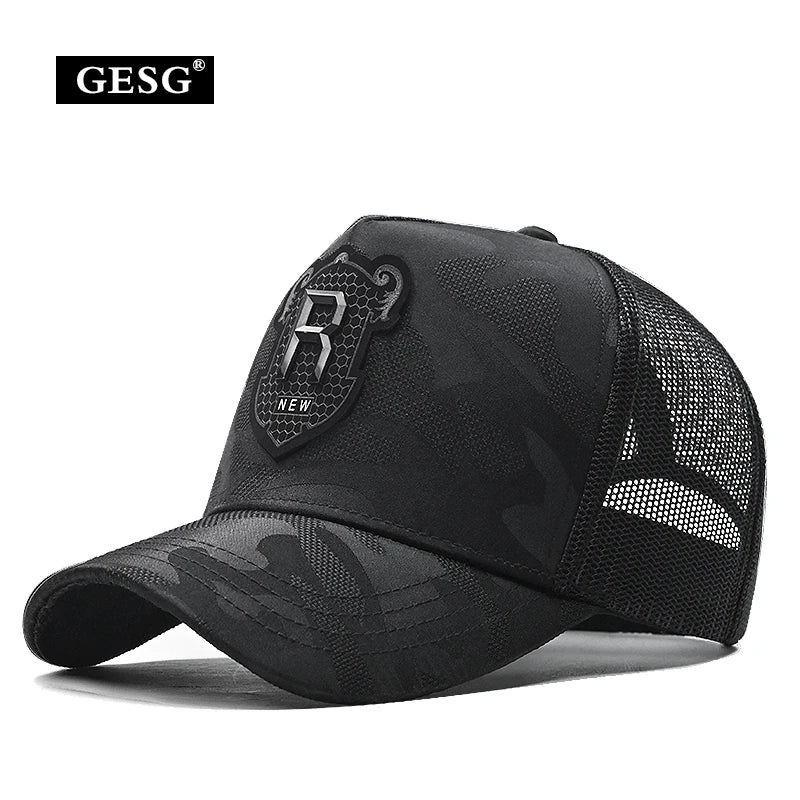 Hip hop Baseball Cap R Logo Camouflage Hat Men's and Women's Summer Sun Hat Adjustable Hiking hat Hip Hop Trucker hat