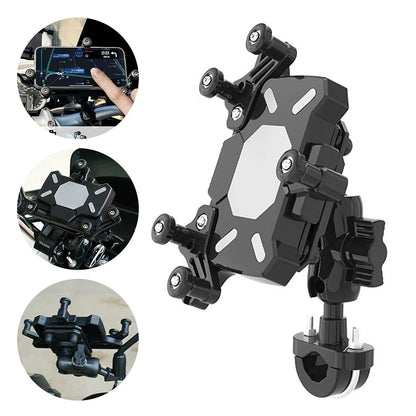 Universal Motorcycle Phone Holder Shock Absorbing Phone Mount Stand 360° Adjustable For iPhone 15 13 14 Pro Max More 4.7-7.1inch