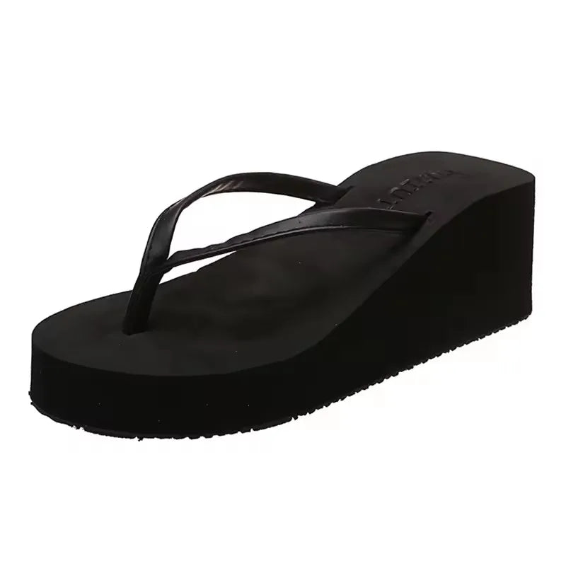 Summer Wedge Flip Flops for Women 2025 Fashion Clip Toe Platform Slippers Woman Lightweight Thick Bottom Non Slip Beach Sandals