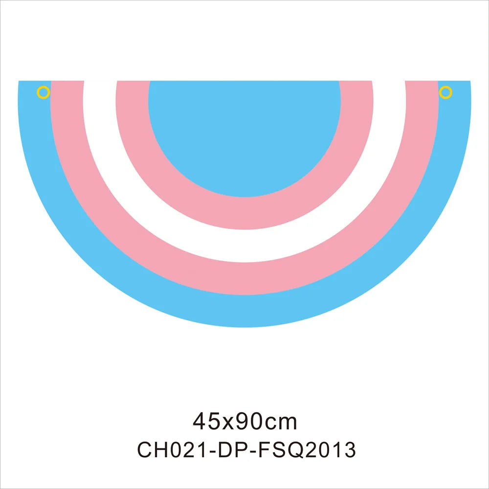 45*90cm Rainbow Flag Fan Shaped Gay  Semicircle LGBT Pride Lesbian Bisexual Transgender Pansexual Asexual Banner