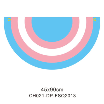 45*90cm Rainbow Flag Fan Shaped Gay  Semicircle LGBT Pride Lesbian Bisexual Transgender Pansexual Asexual Banner