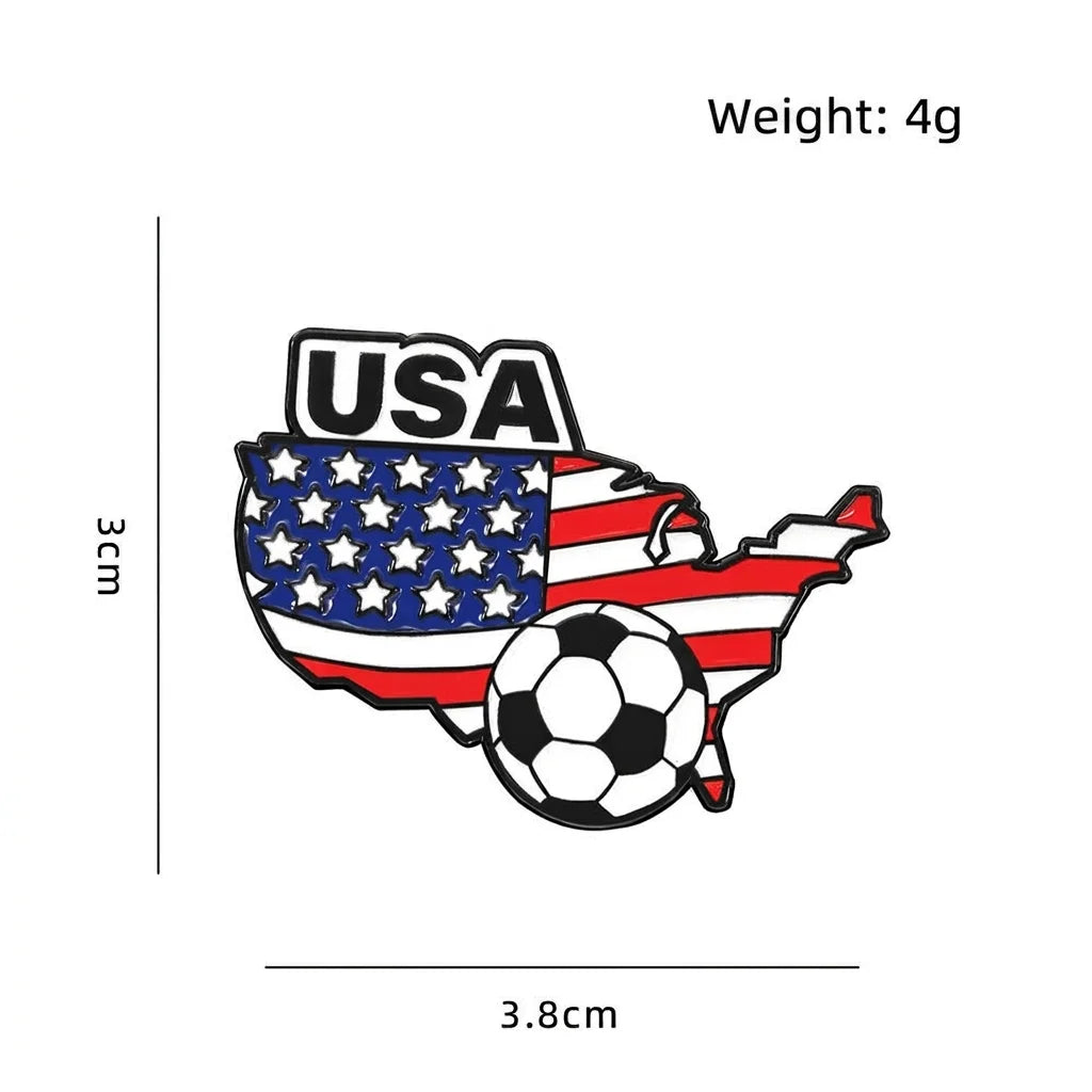 Sports Decoration Brooch Compact 2026  Souvenir Soccer Commemorative Brooch Delicate North America Football Pin
