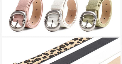 Leopard Print Belt Women's Fashion Casual Versatile Jeans Accessories Girdle Gothic Retro Pu Leather Pin Buckle Waistband