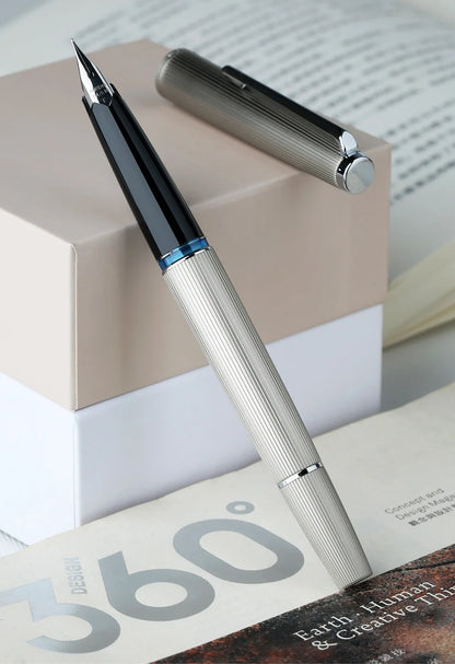 Limited MAJOHN B32 Metal Strive Piston Fountain Pen with Butterfly F Tip Student Adult Iridium Writing Ink Pen Office Supply