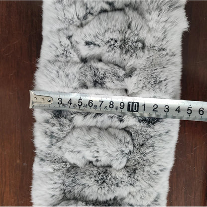 Winter Women Knitted Real Rex Rabbit Fur Scarf Natural Soft Long Style Rex Rabbit Fur Muffler Lady Warm 100% Genuine Fur Scarves