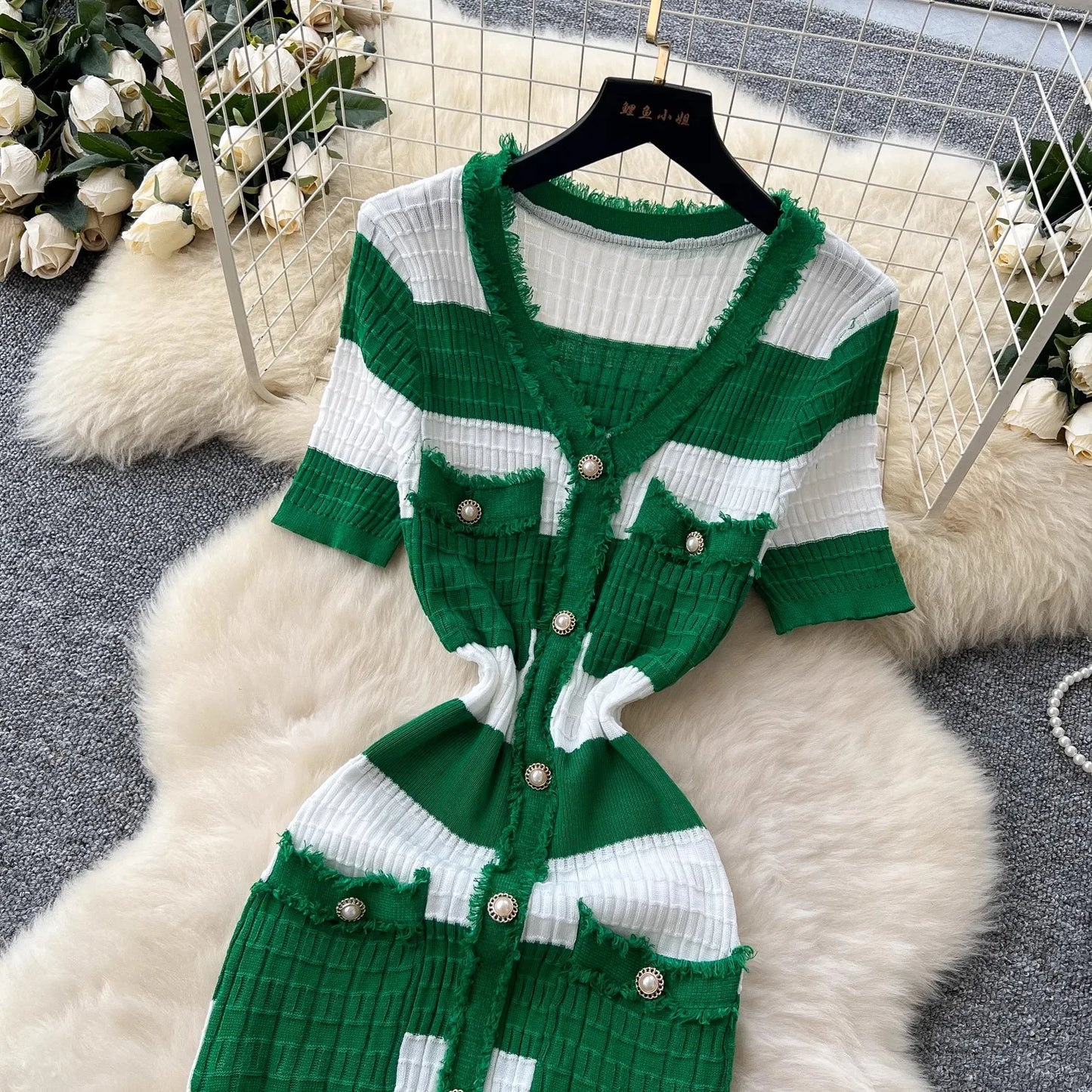 YuooMuoo Chic Fashion Sexy Package Hips Knitted Long Dress 2025 Spring and Summer Elegant Slim Waist Office Lady Sweater Dress