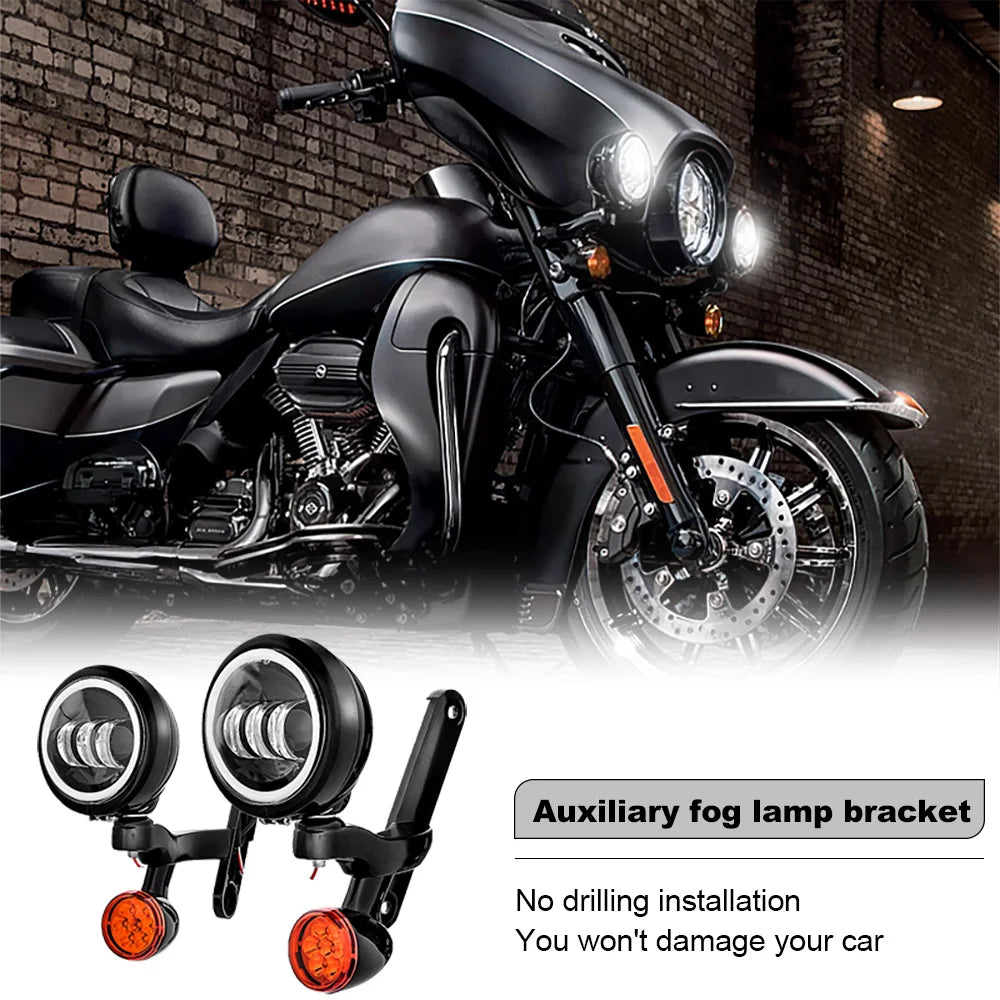 for Harl-ey Auxiliary Lighting Auxiliary Lighting Brackets Fog Light for Ha-rley Cvo Street Glide Flhx 2006-2020 Frame Parts