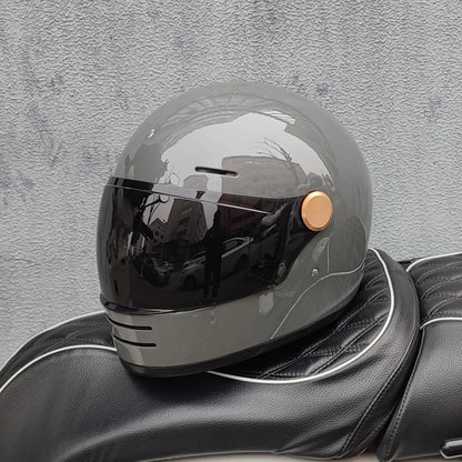 ORZ Retro full face motorcycle helmet - Classic design, suitable for both men and women, with safety protection certified by 806