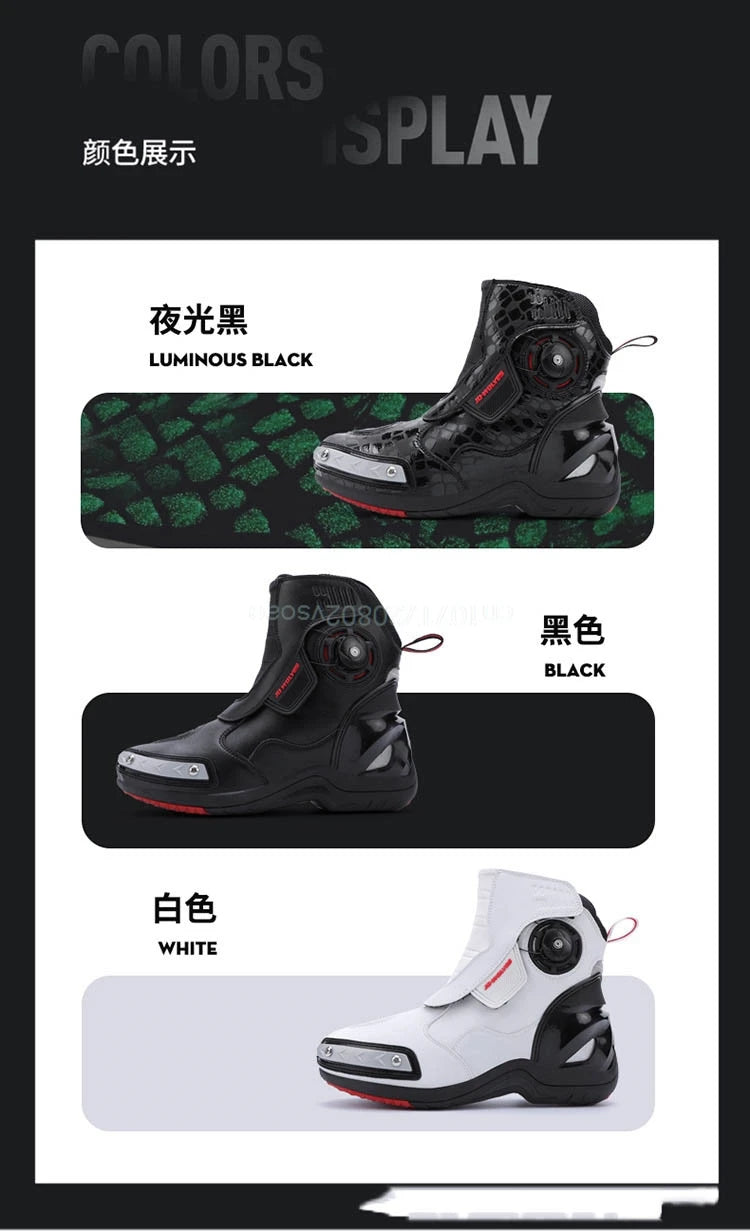Motorcycle Riding Boots Summer New Anti-fall Casual Cycling Shoes Men's Outdoor High-top Cross-country Race Motorcycle Shoes