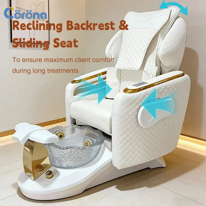Manicure Pedicure Chair And Manicure Table Set Luxury Pedicure Spa Massage Chair For Nail Salon Pedicure Chair With Plumbing