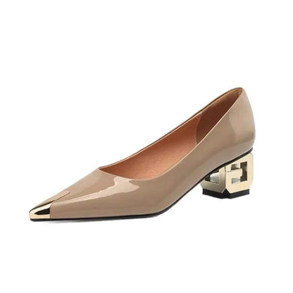 Fashionable New Retro Pointed Shallow Mouth Temperament Women's Single Shoes Commuting Coarse Shoes Shallow Mouth Women's Shoes