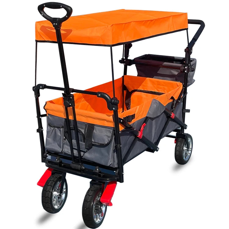 Outdoor Camping Vehicle with Shed, Multifunctional, Installation Free, Foldable Pole Camping Vehicle, Portable Shopping Cart