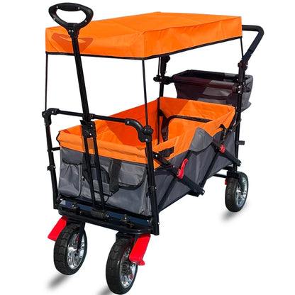 Outdoor Camping Vehicle with Shed, Multifunctional, Installation Free, Foldable Pole Camping Vehicle, Portable Shopping Cart