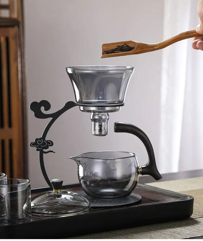Handmade Iron Glass Tea Set Home Tea Magnet Semi-automatic Tea Machine Office Guest Set