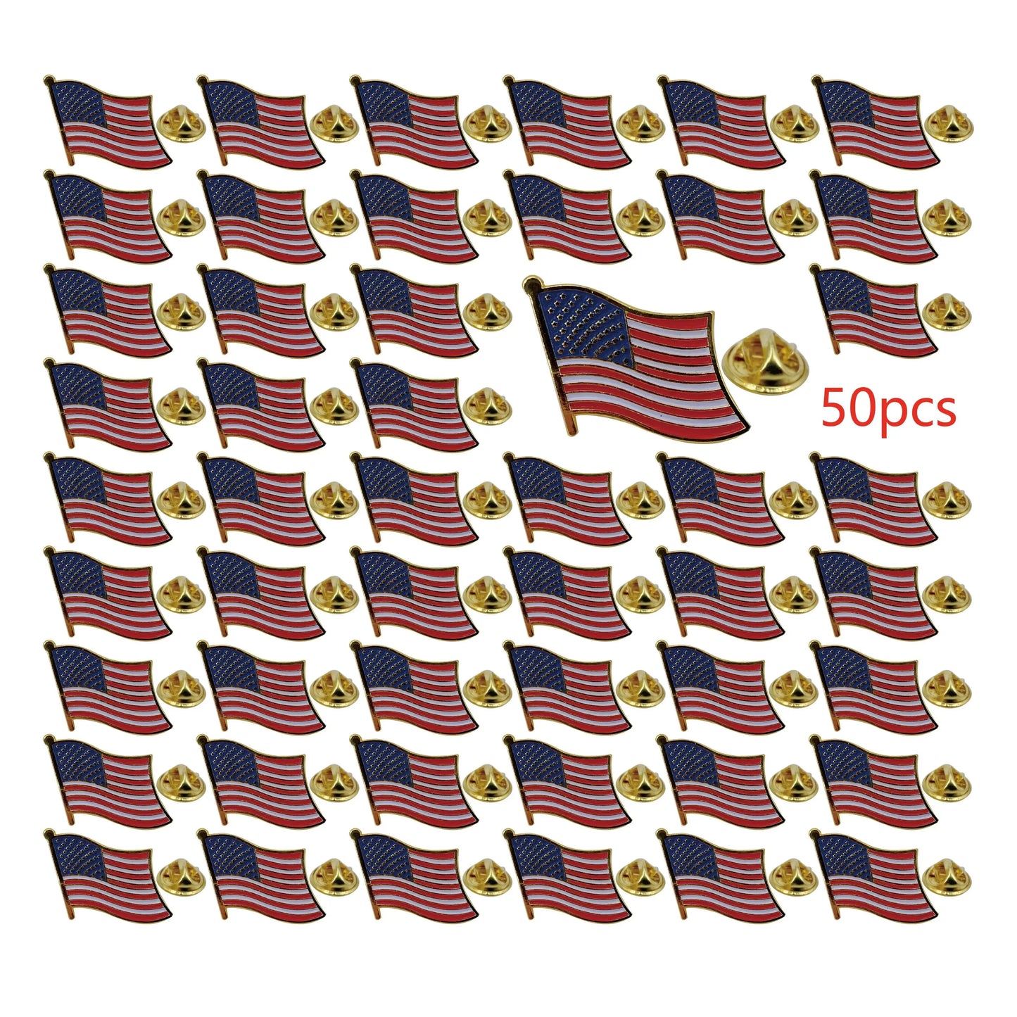 American Flag Lapel Pins – USA Metal Enamel Flag Pins United States US Waving Badge Brooch for Patriotic Display