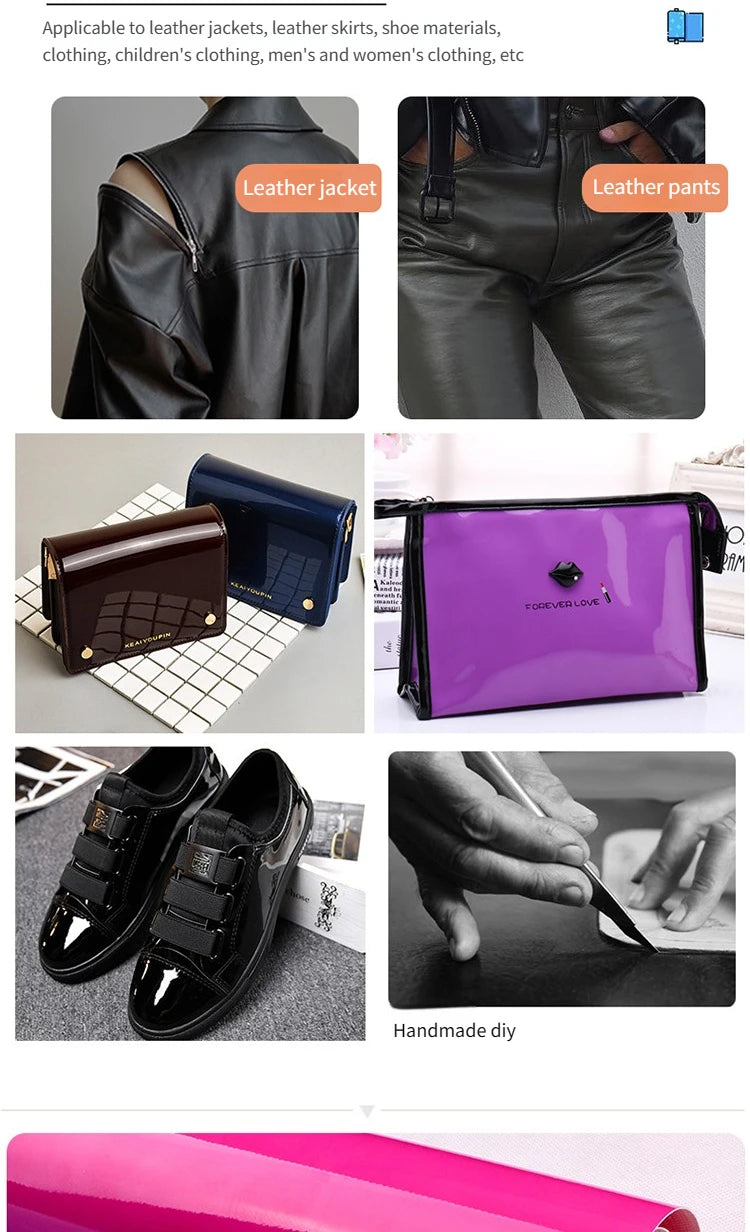 Pvc Patent Leather Fabric By The Meter for Jacket Skirt Bag Clothes Diy Sewing Cloth Waterproof Slightly Hard Wearable Glossy