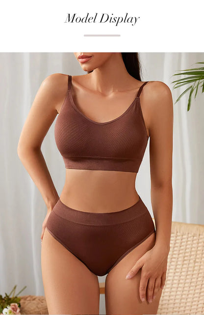 Hot Sale New Design Seamless Panties Underwear Set Conjuntos Interior Para Mujeres Seamless Bra And Panties Sets For Women