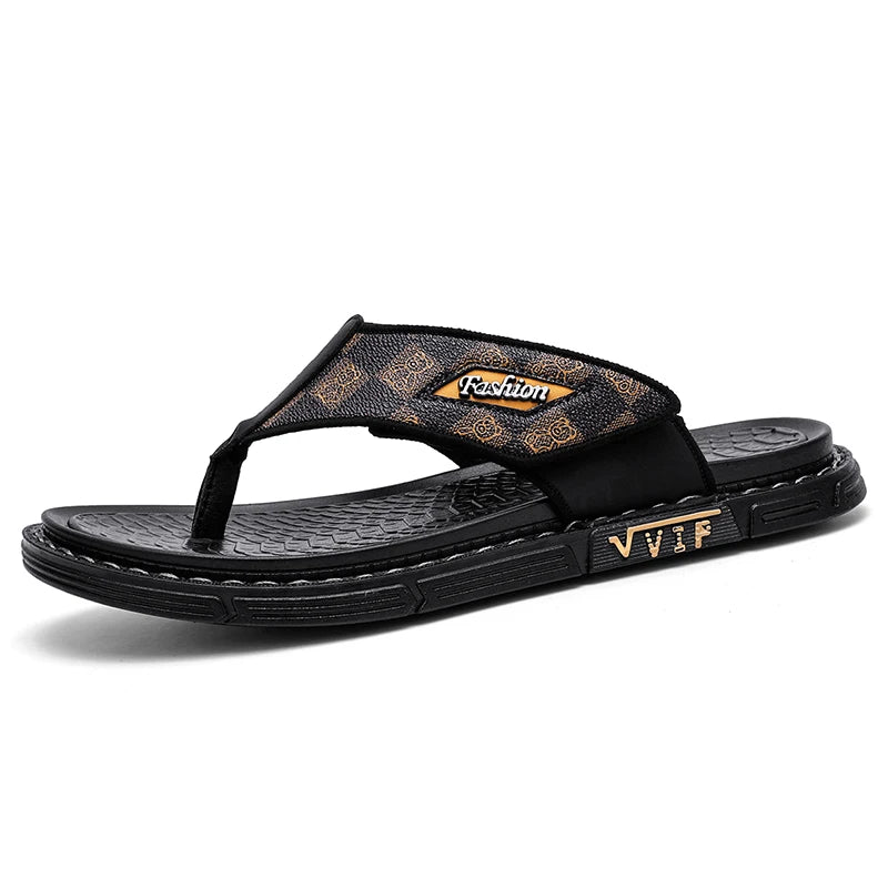Men's high-quality beach shoes summer outdoor casual flip-flops sandals soft-sole non-slip comfort fashion dual-purpose slippers