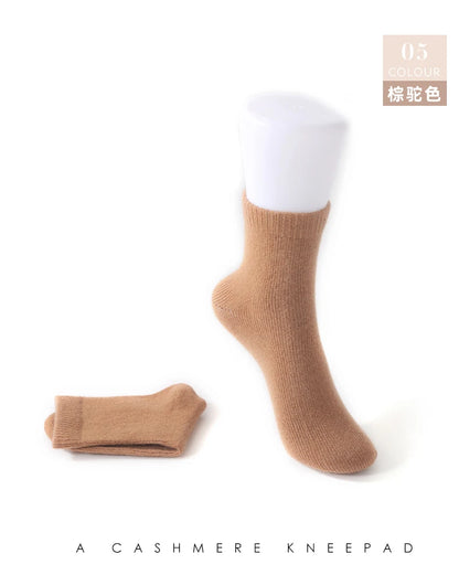 100% Cashmere Socks Women's Knitted Long Tube Socks High Elasticity Warm Straight Tube Socks Autumn Winter Mid Tube Sock