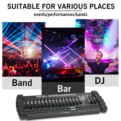 384 Channel Light Controller DMX512 Dj Light Controller Console Operator for Live Concerts KTV DJs Clubs Equipment
