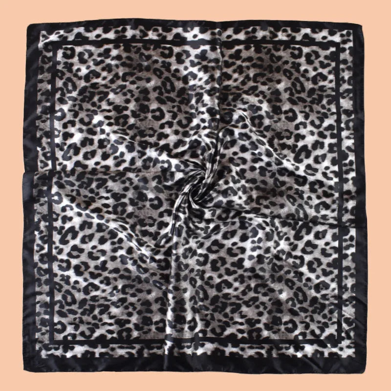 1PCS Women's Sexy Multicolor Leopard Print Woven Scarf Large Fashionable Headscarf for Travel Party Ladies Silk Square Scarf