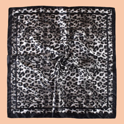 1PCS Women's Sexy Multicolor Leopard Print Woven Scarf Large Fashionable Headscarf for Travel Party Ladies Silk Square Scarf
