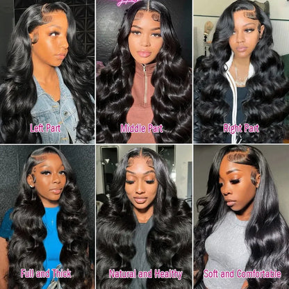 13x6 Body Wave Lace frontal Wig  Human Hair Pre Plucked Glueless 13X4 Brazilian Body Wave HD Transparent Lace Wigs For Women