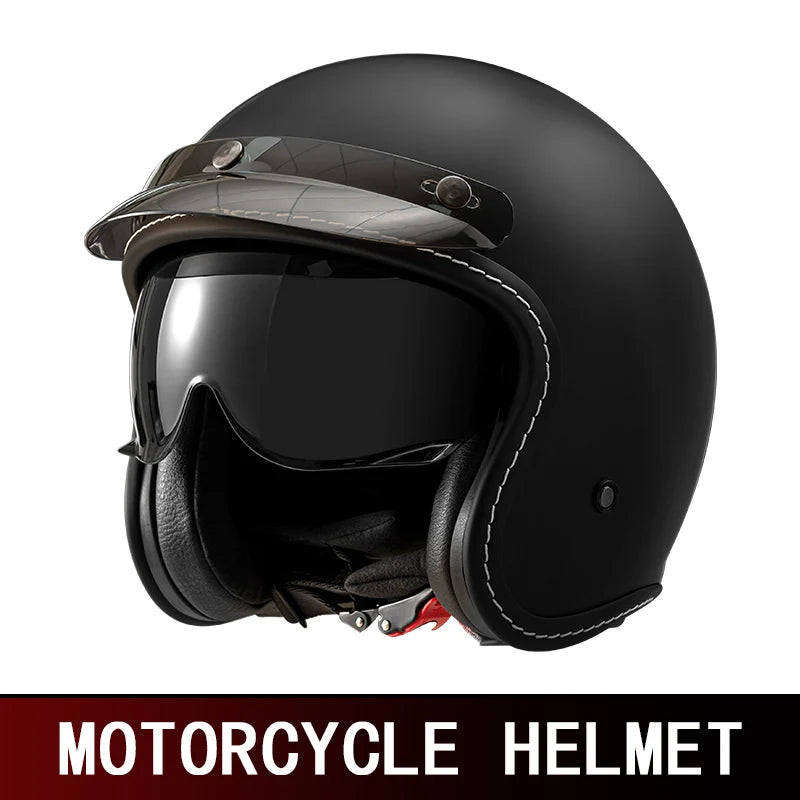 Cruise retro motorcycle semi-helmet motorcycle three-quarters helmet summer four-season breathable electric vehicle helmet safet