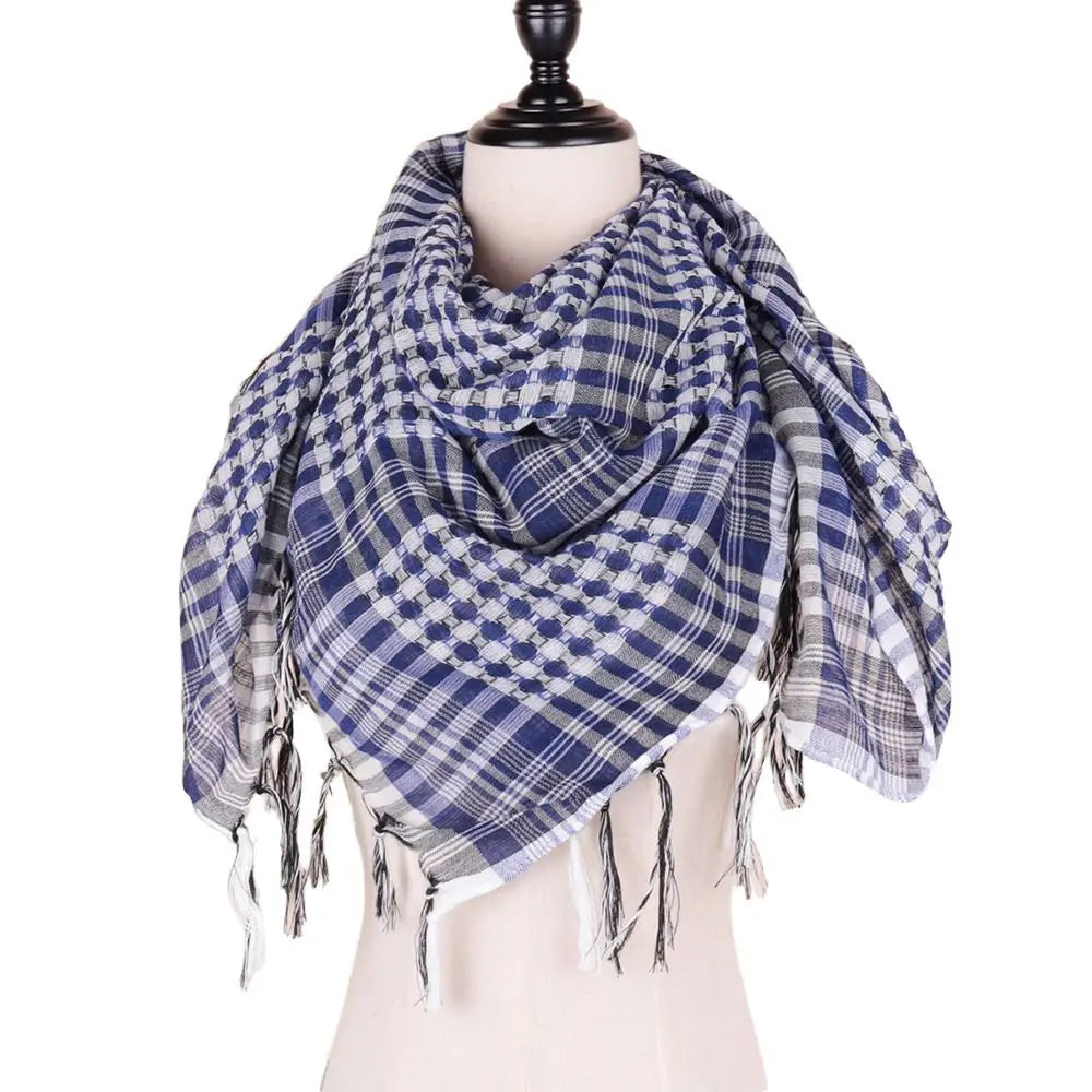Large Arab Shemagh Headscarf with Tassel Costume Head Neck Scarf Bandana Keffiyeh for Men Women
