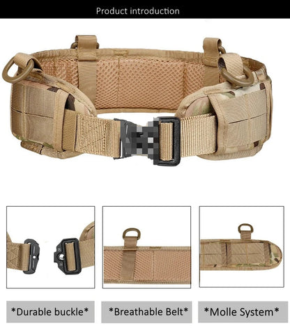 Tactical Padded Belt Airsoft CS Combat Molle Airsoft Belts Duty Paintball Waist Belt War Game Hunting Accessories